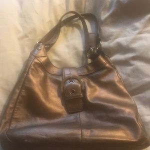 Metallic bronze Coach purse